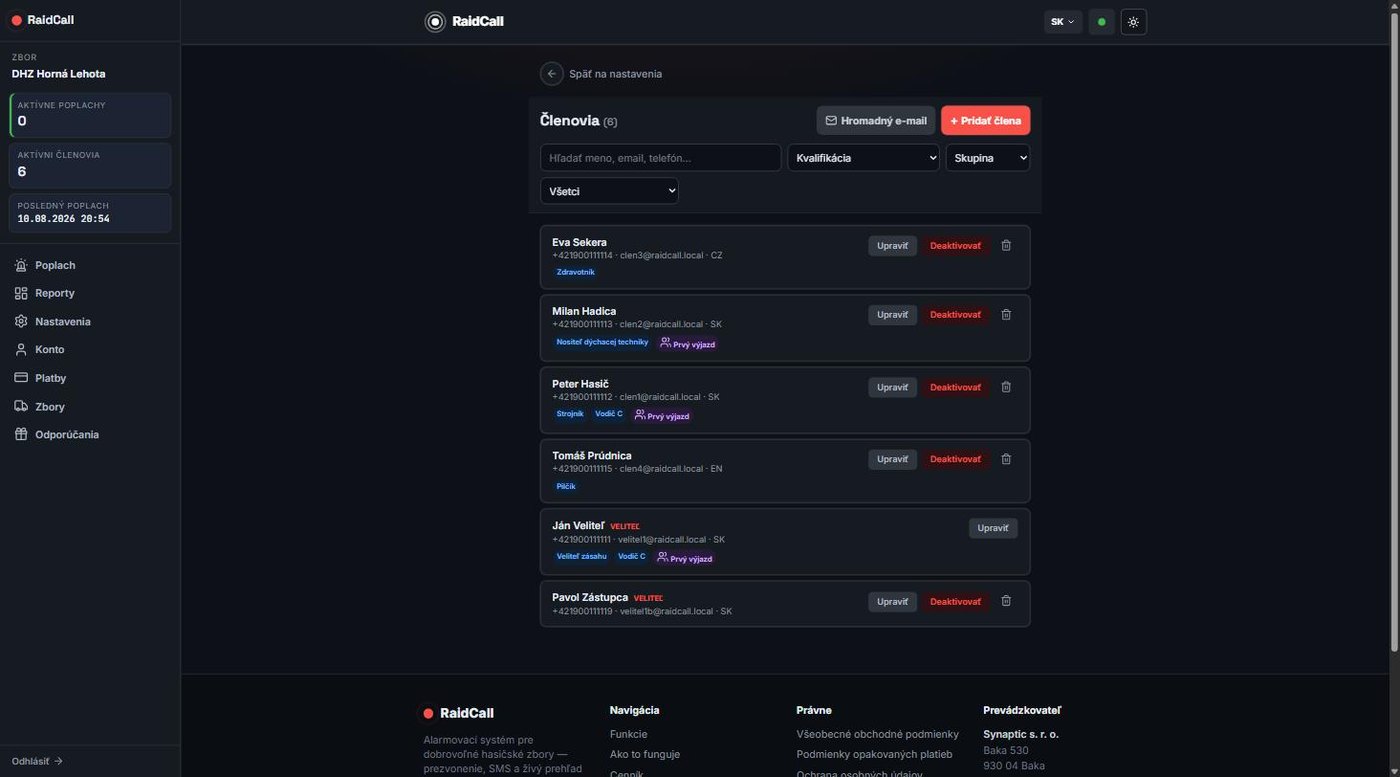 RaidCall – Digitálny požiarny systém – ukážka 4